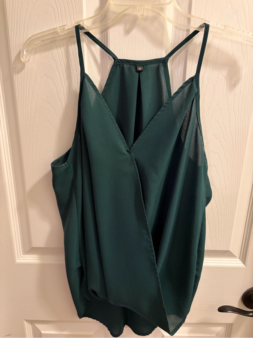 Sleeveless Surplice Green Women's Tank Top